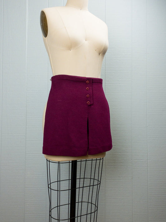 60's 70's Wine Knit Skort