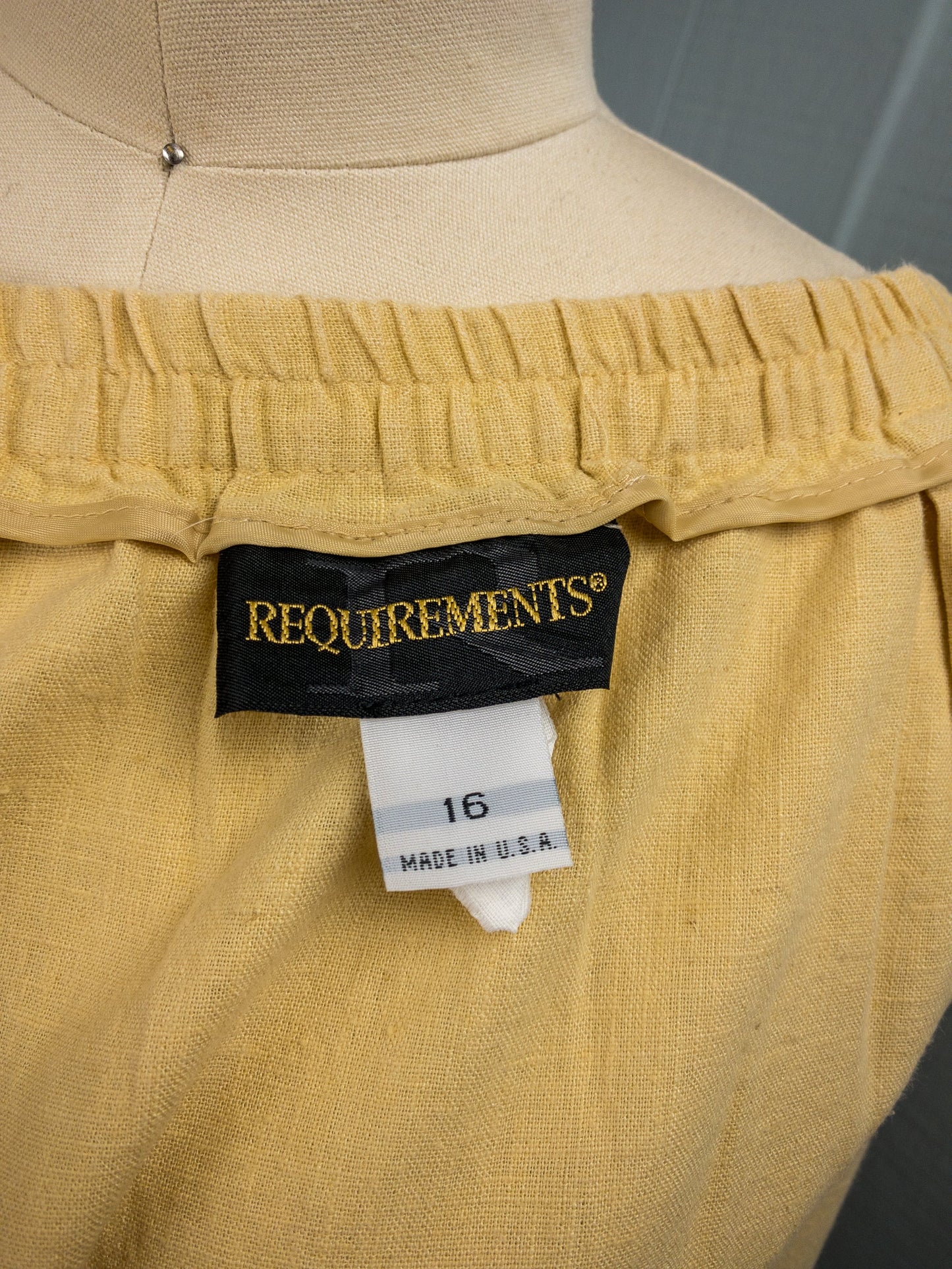 90's Butter Yellow Linen Maxi Skirt | L/XL