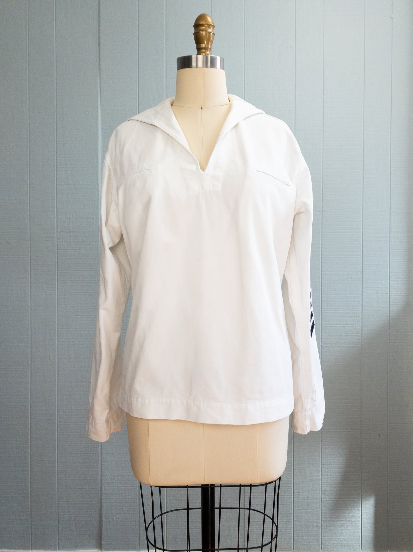 60s White Sailor Patched Top