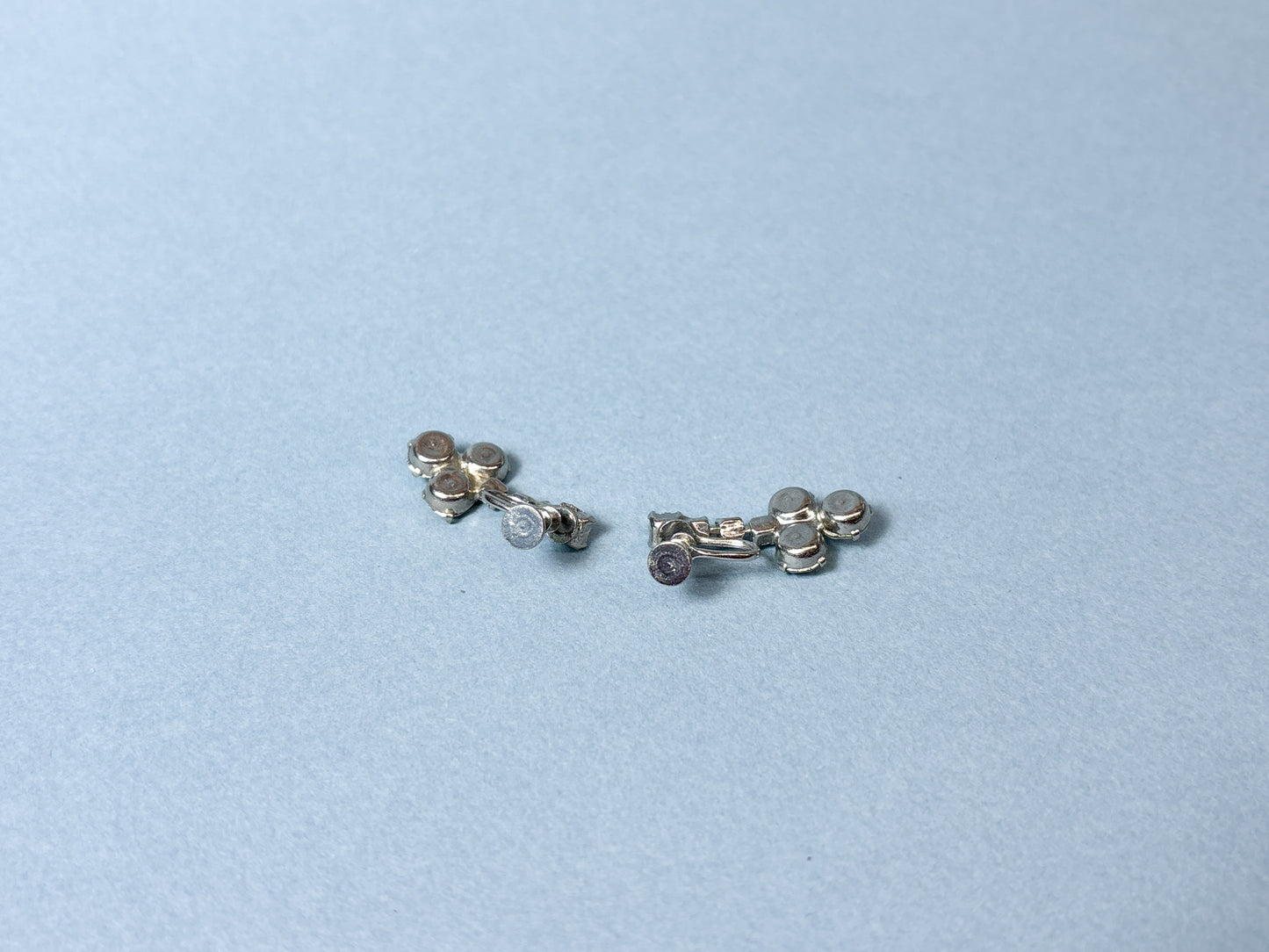 50's 60's Rhinestone Clover Dangle Screw Backs Earrings