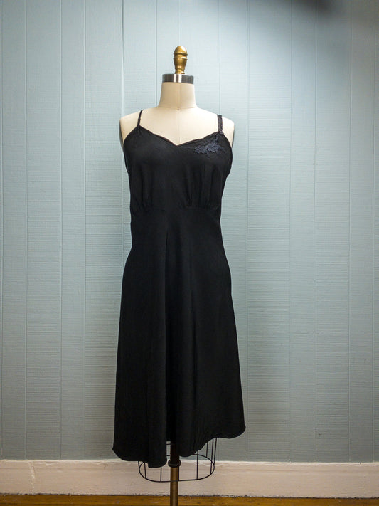 40's 50's Black Slip | L/XL