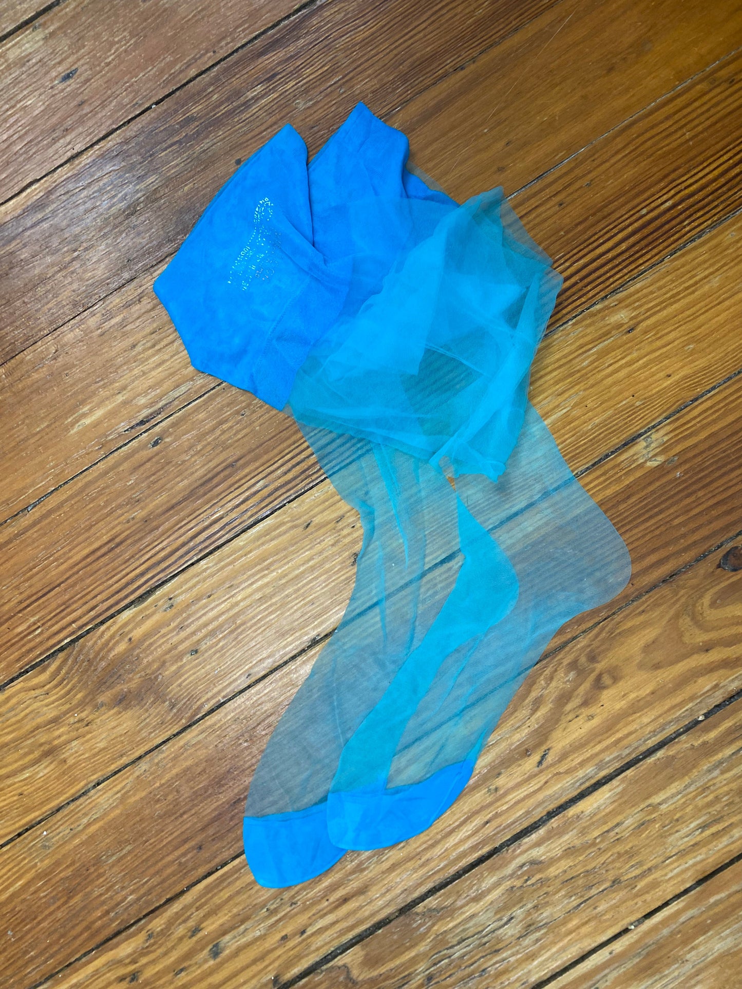 60's Thigh High Electric Blue Stockings