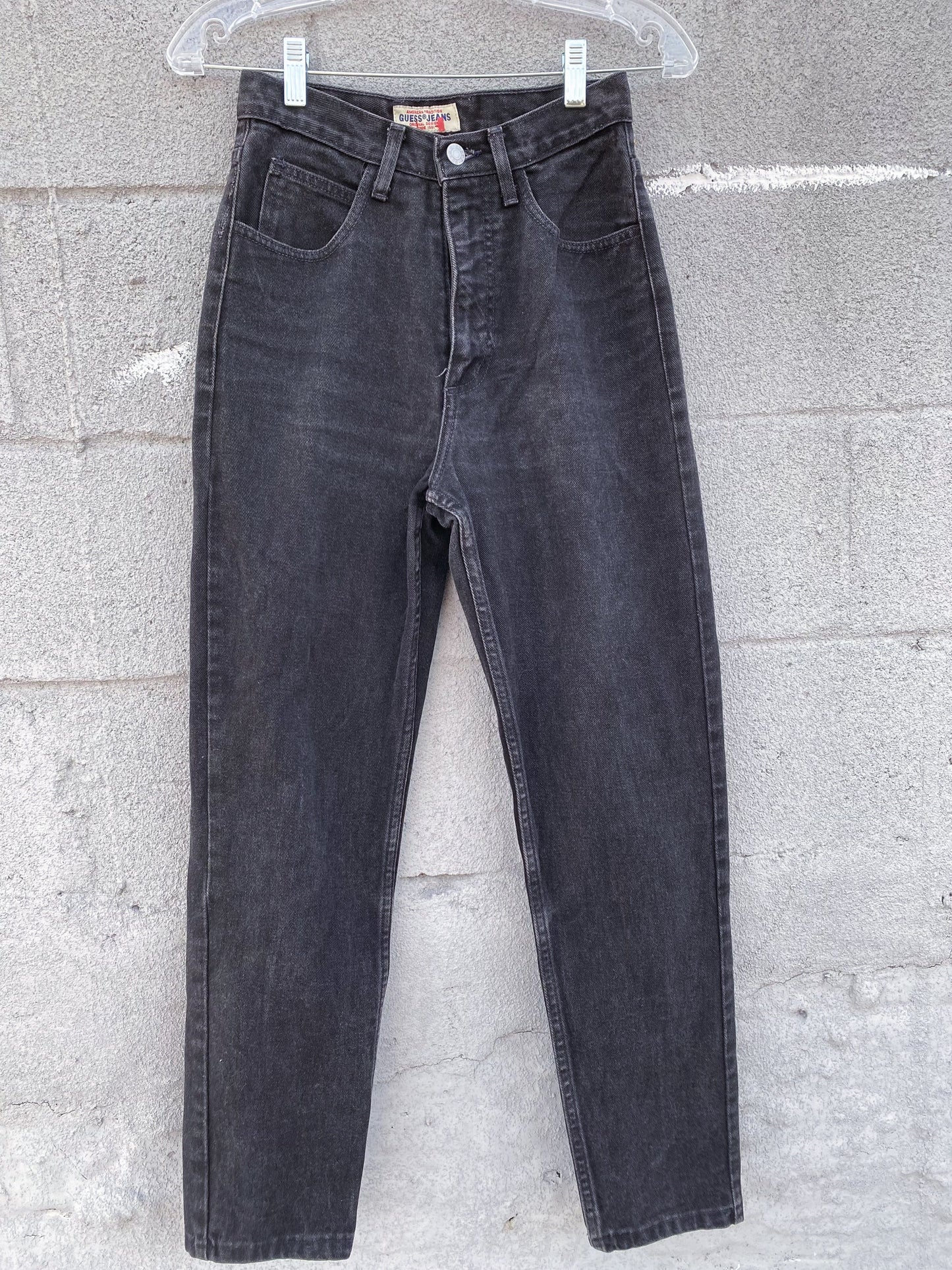 90's Guess High Rise Faded Black Jeans | 26 x 28
