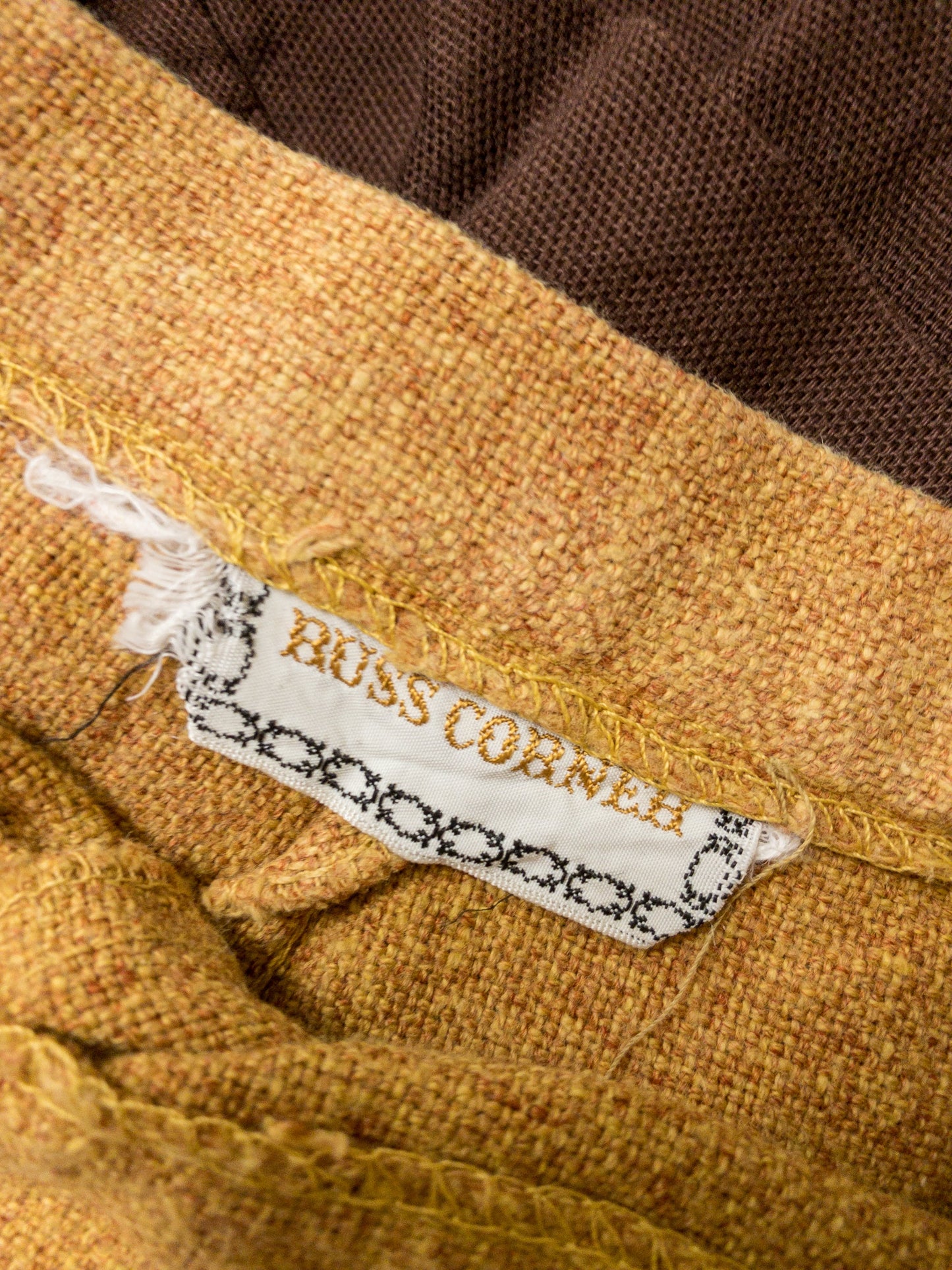 60's Textured Mustard High Waist Shorts
