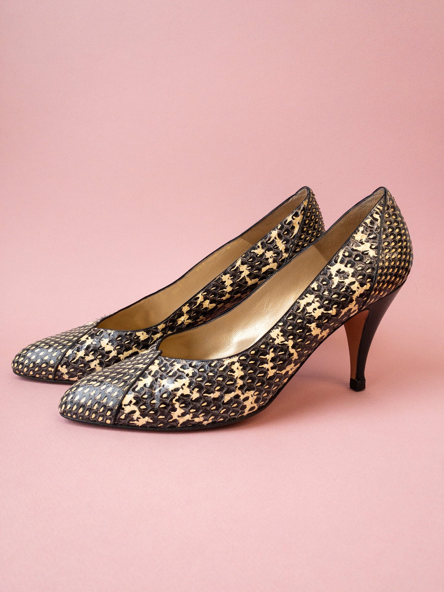 80's Bally Snakeskin Leather High Heel