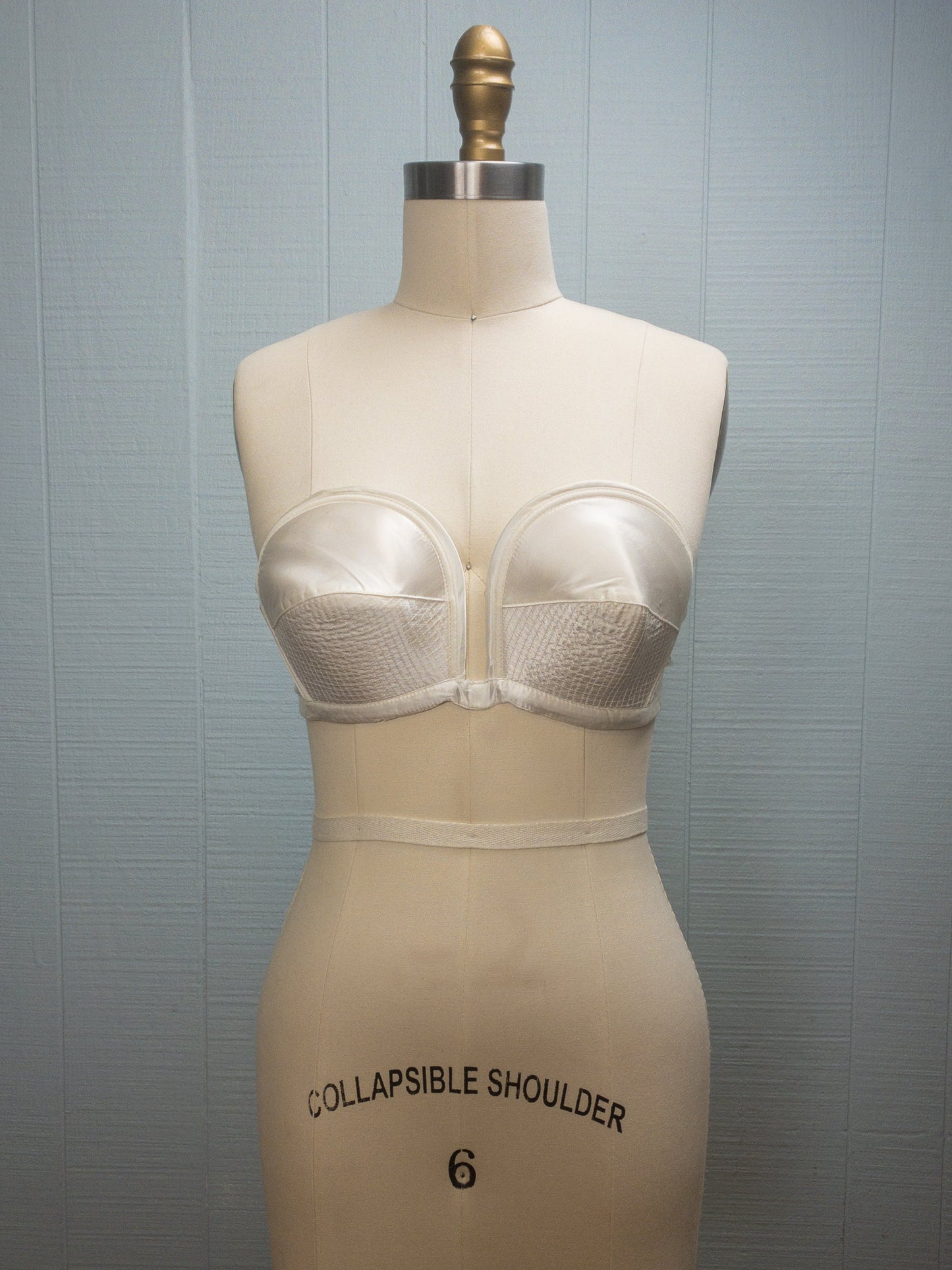 50's White Strapless Bullet Bra