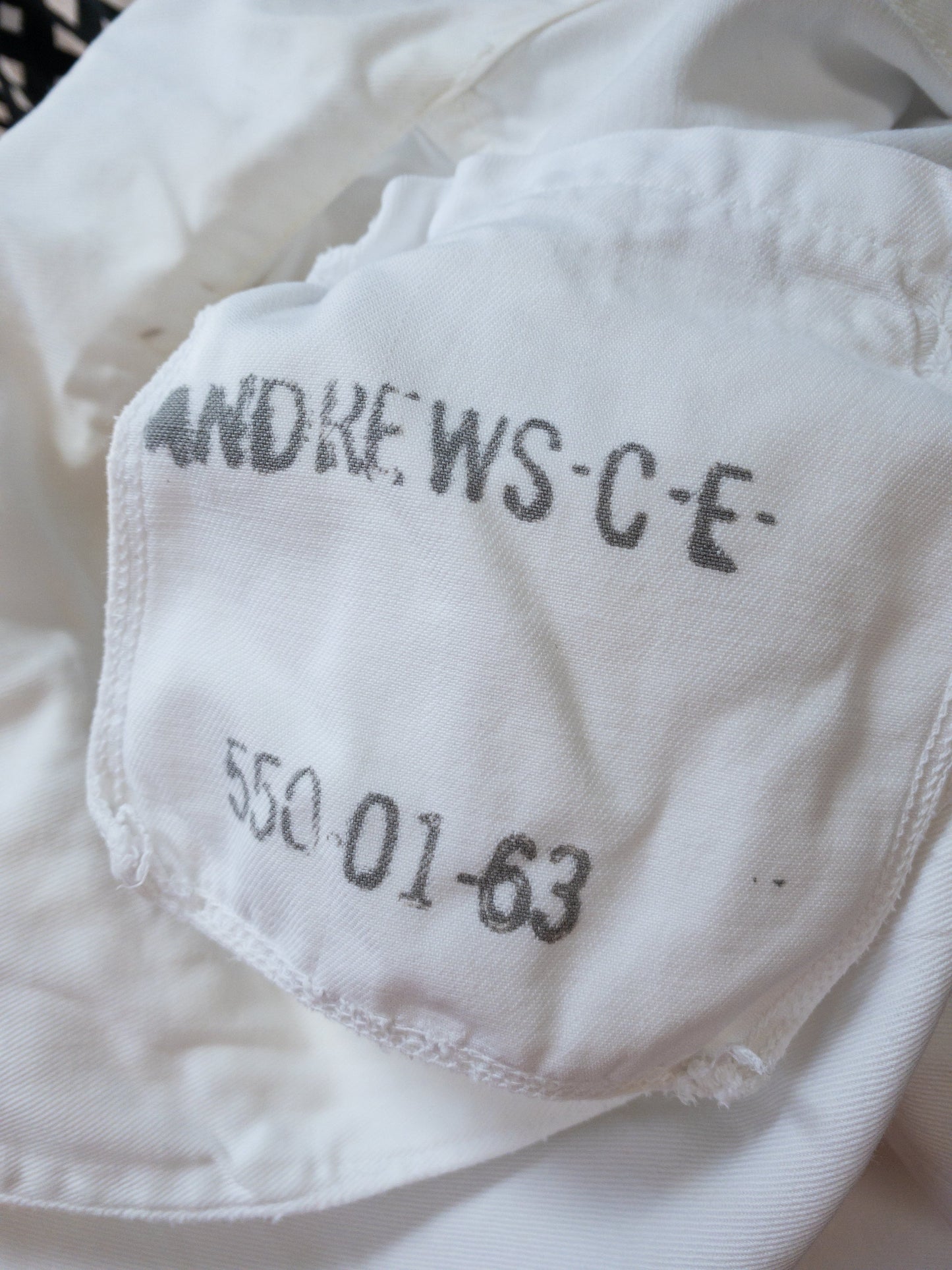 60s White Sailor Patched Top