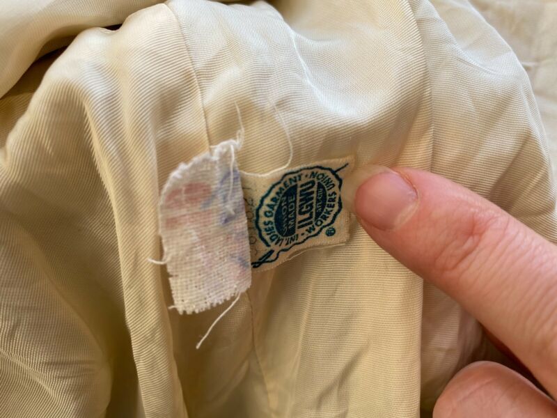 50s 60s Tan Houndstooth Blazer | XS/S