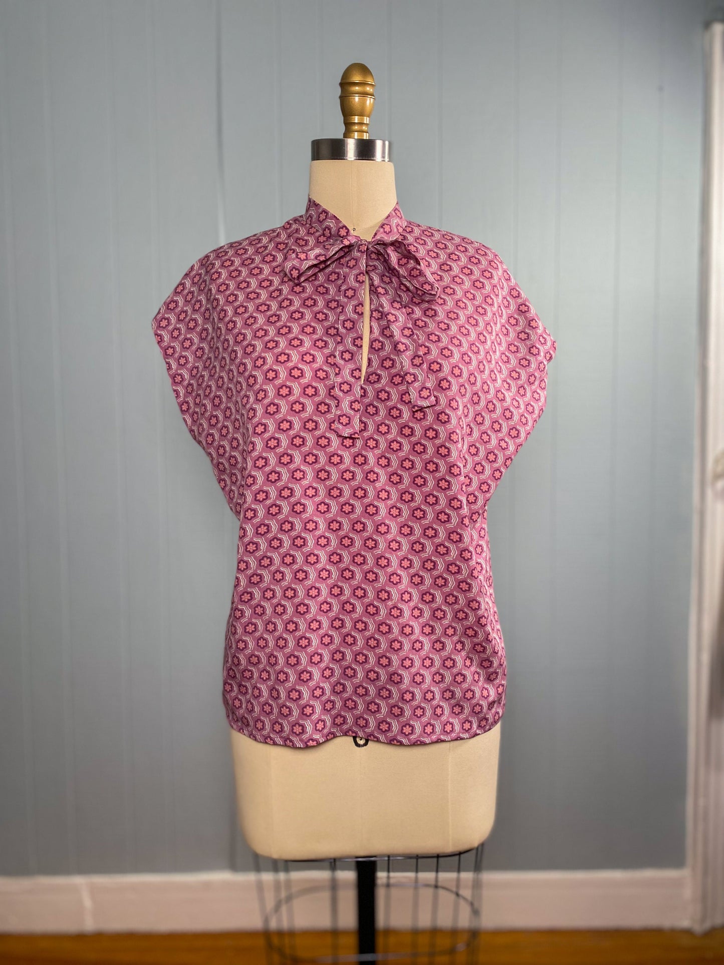 Handmade Does 60's Purple Lavender Blouse