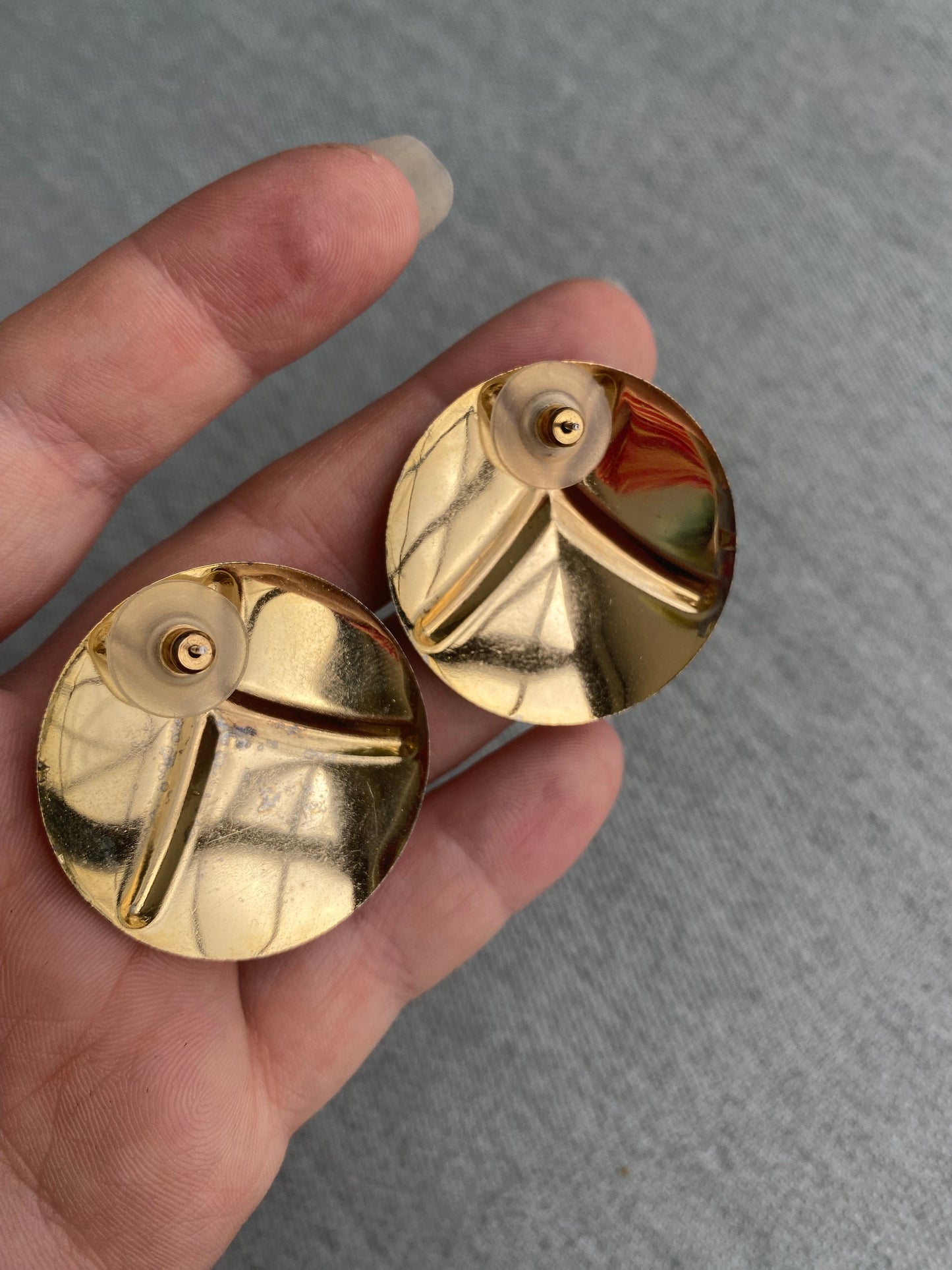 80's Statement Red Circle X Pierced Earrings