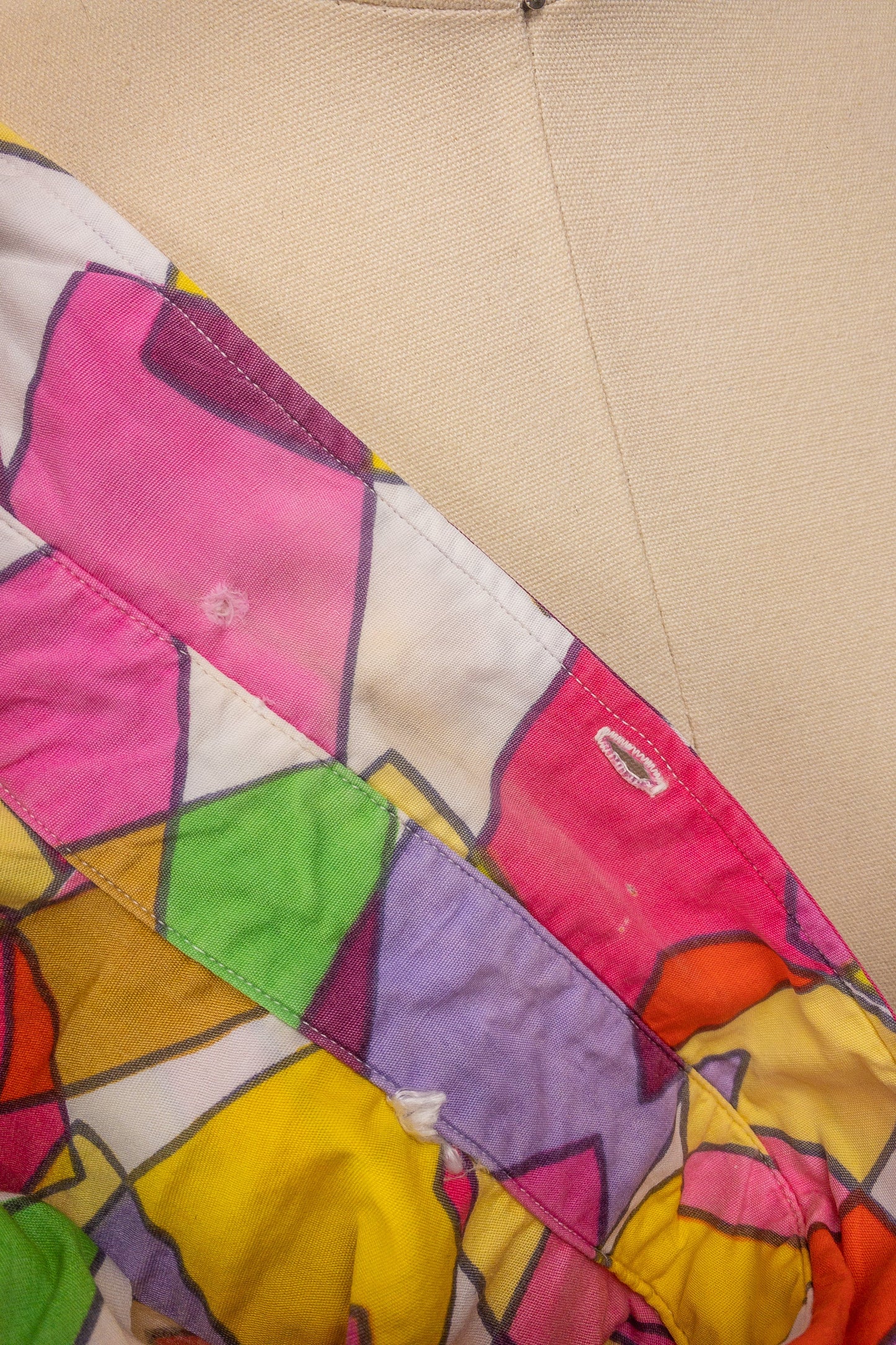 60's Geometric Rainbow Blouse | S/M