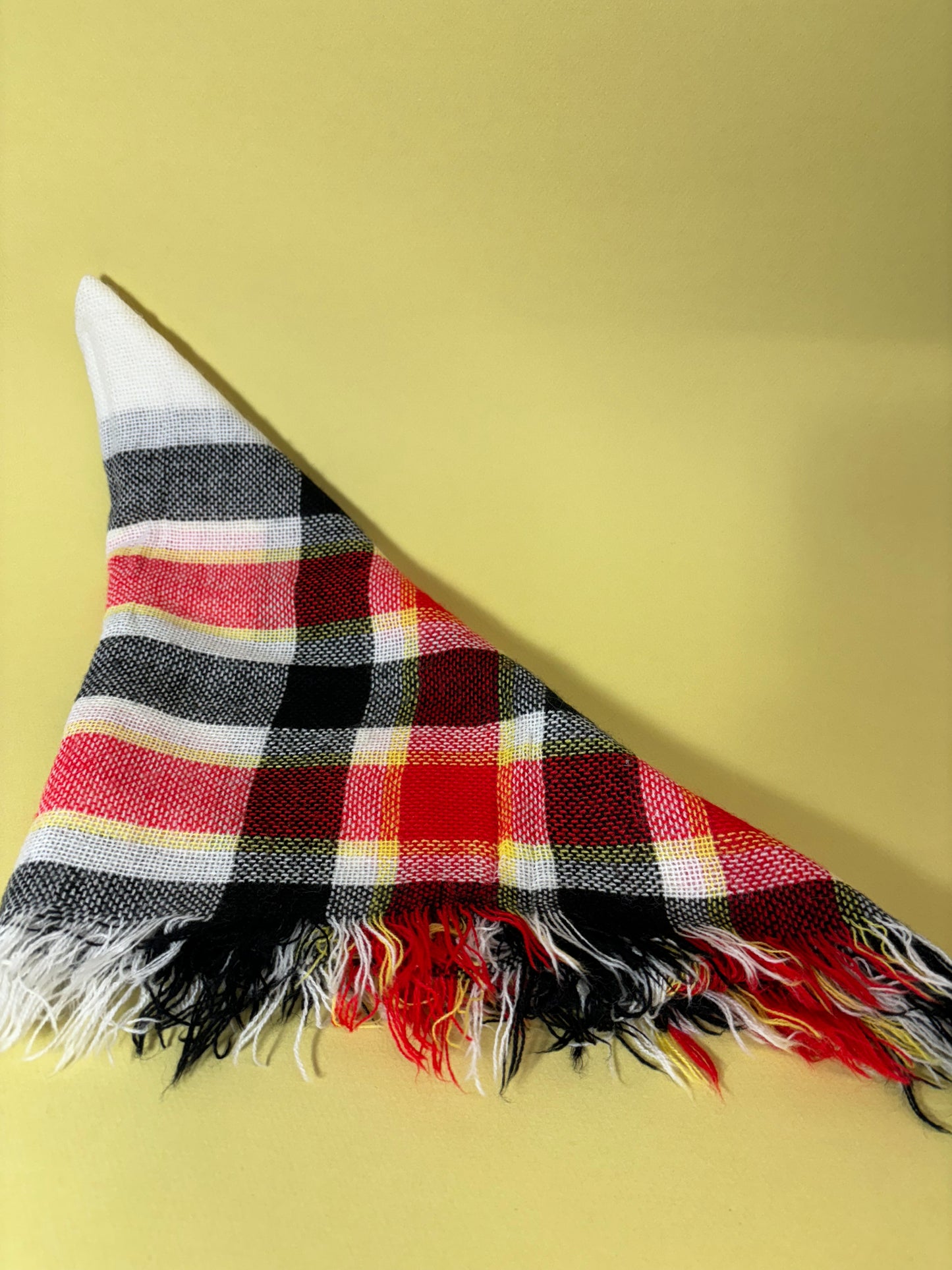 Red Black Yellow White Plaid Winter Head Scarf Kerchief 26"