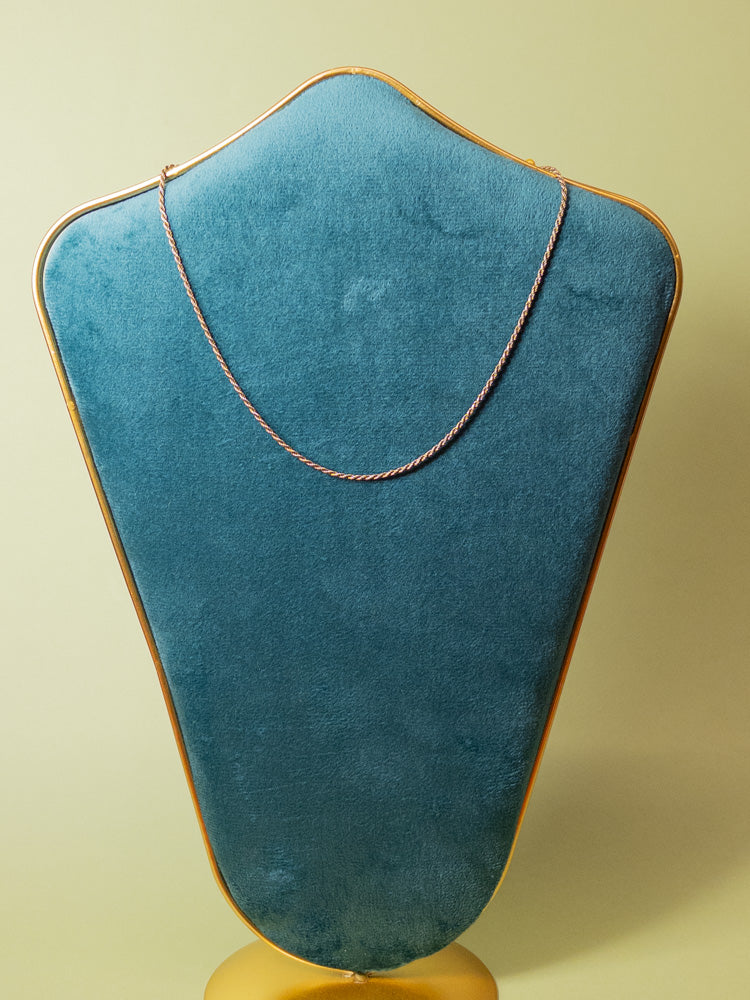 Sterling Silver Gold Wash Twisted 16" Rope Baby Chain