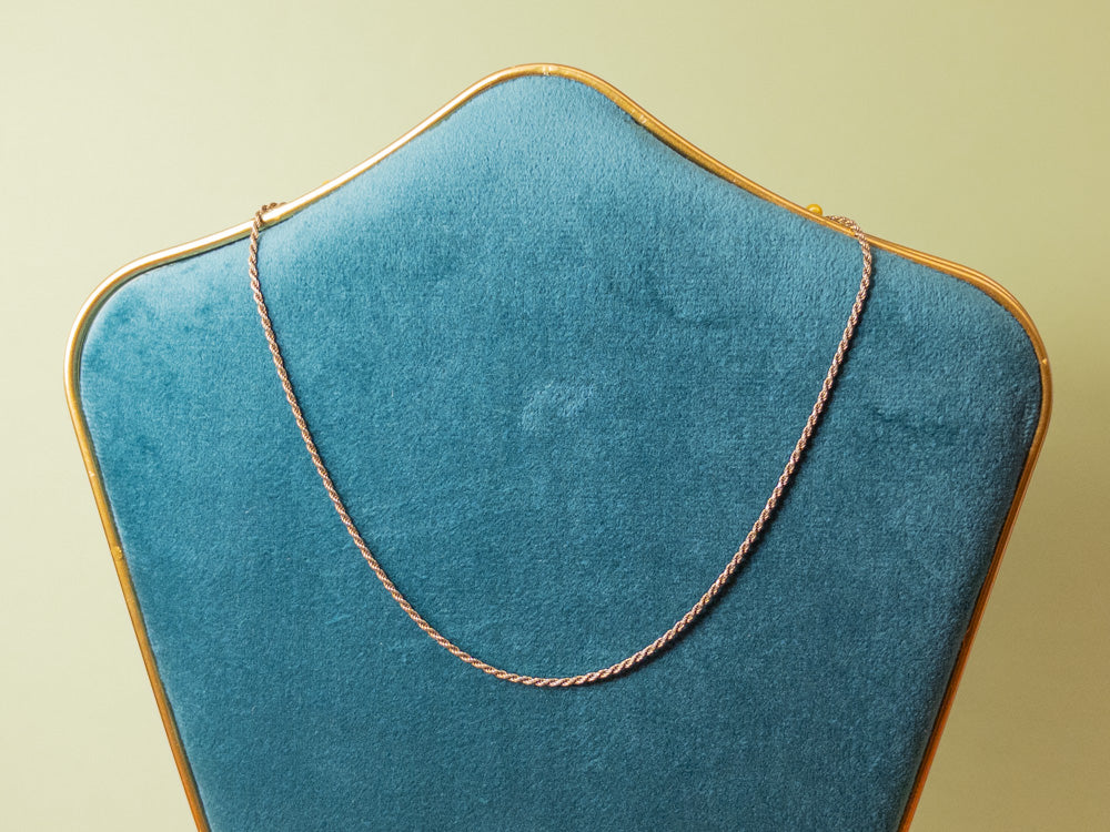 Sterling Silver Gold Wash Twisted 16" Rope Baby Chain