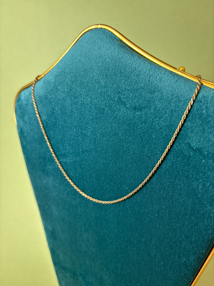 Sterling Silver Gold Wash Twisted 16" Rope Baby Chain