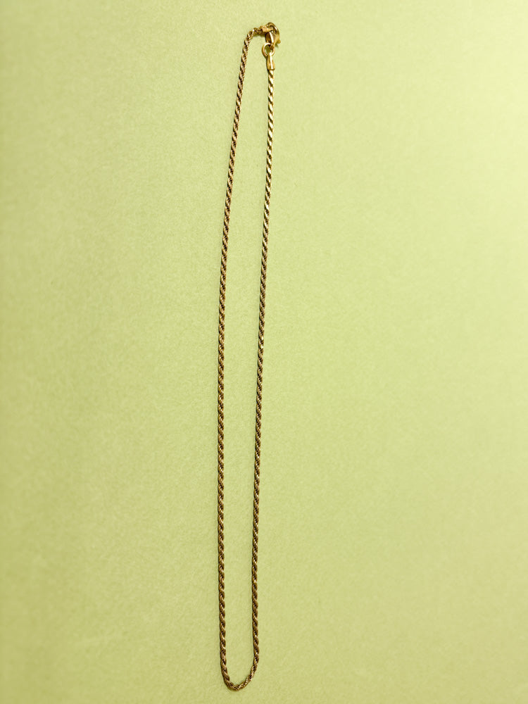 Sterling Silver Gold Wash Twisted 16" Rope Baby Chain