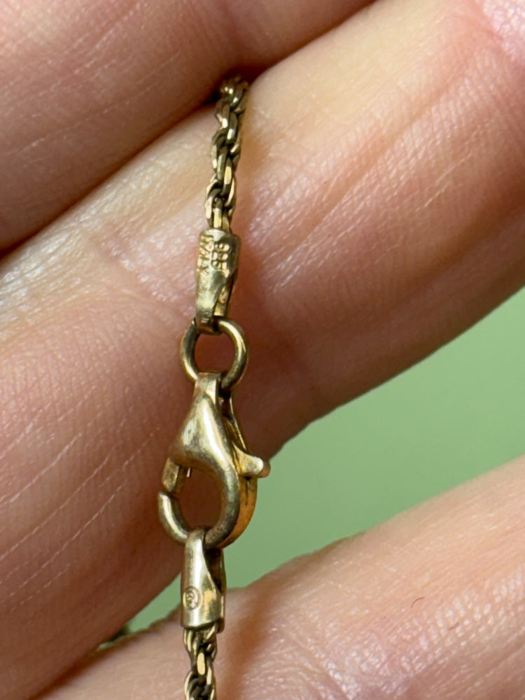 Sterling Silver Gold Wash Twisted 16" Rope Baby Chain