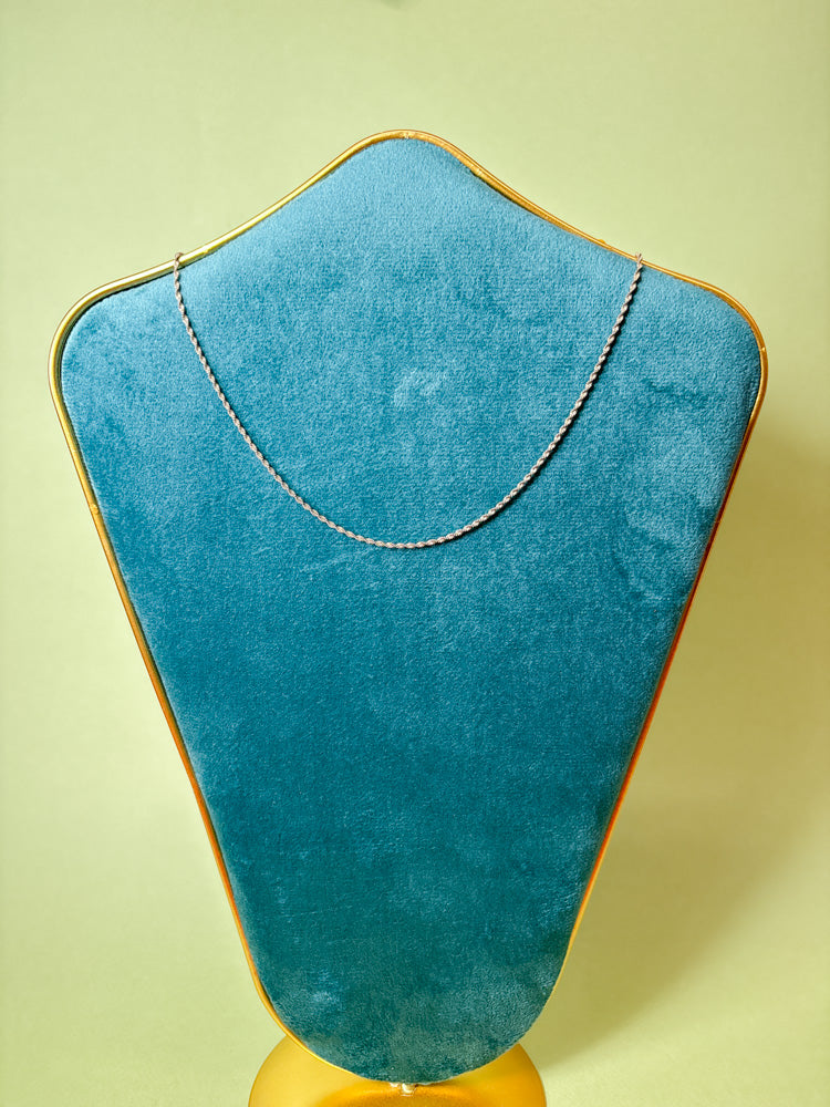 Sterling Silver Twisted Rope 16" Baby Chain