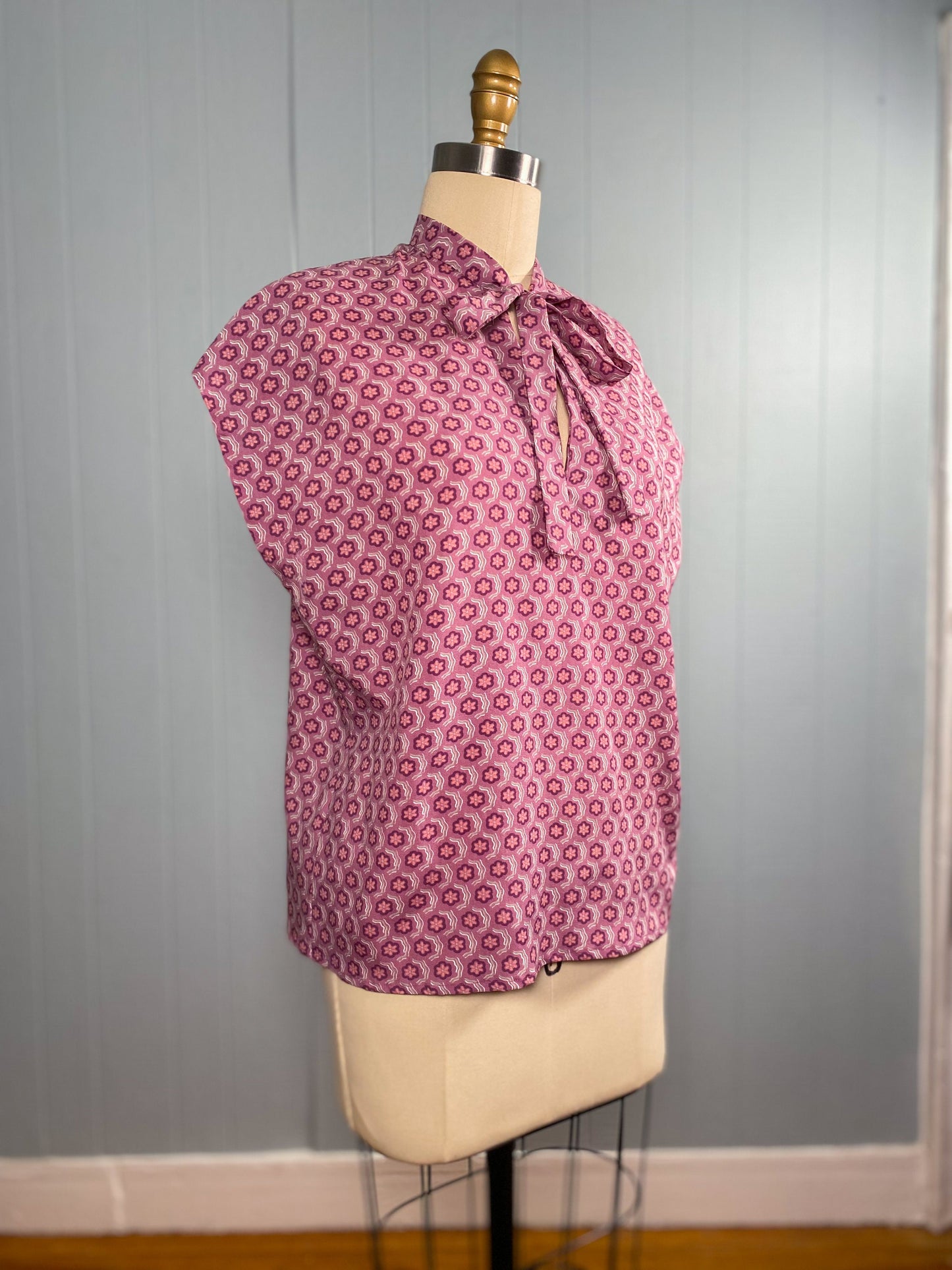 Handmade Does 60's Purple Lavender Blouse