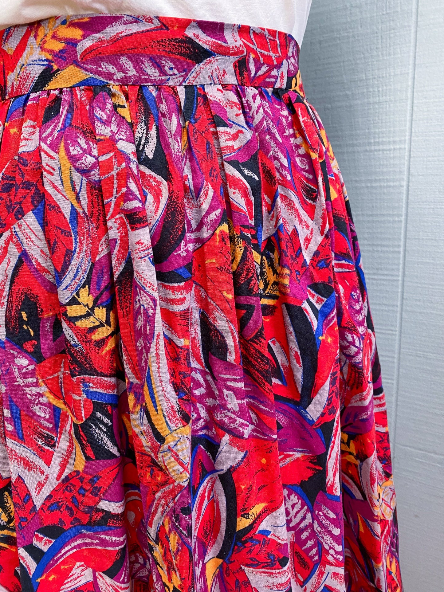 80s 90s Tropical Skirt | W26"
