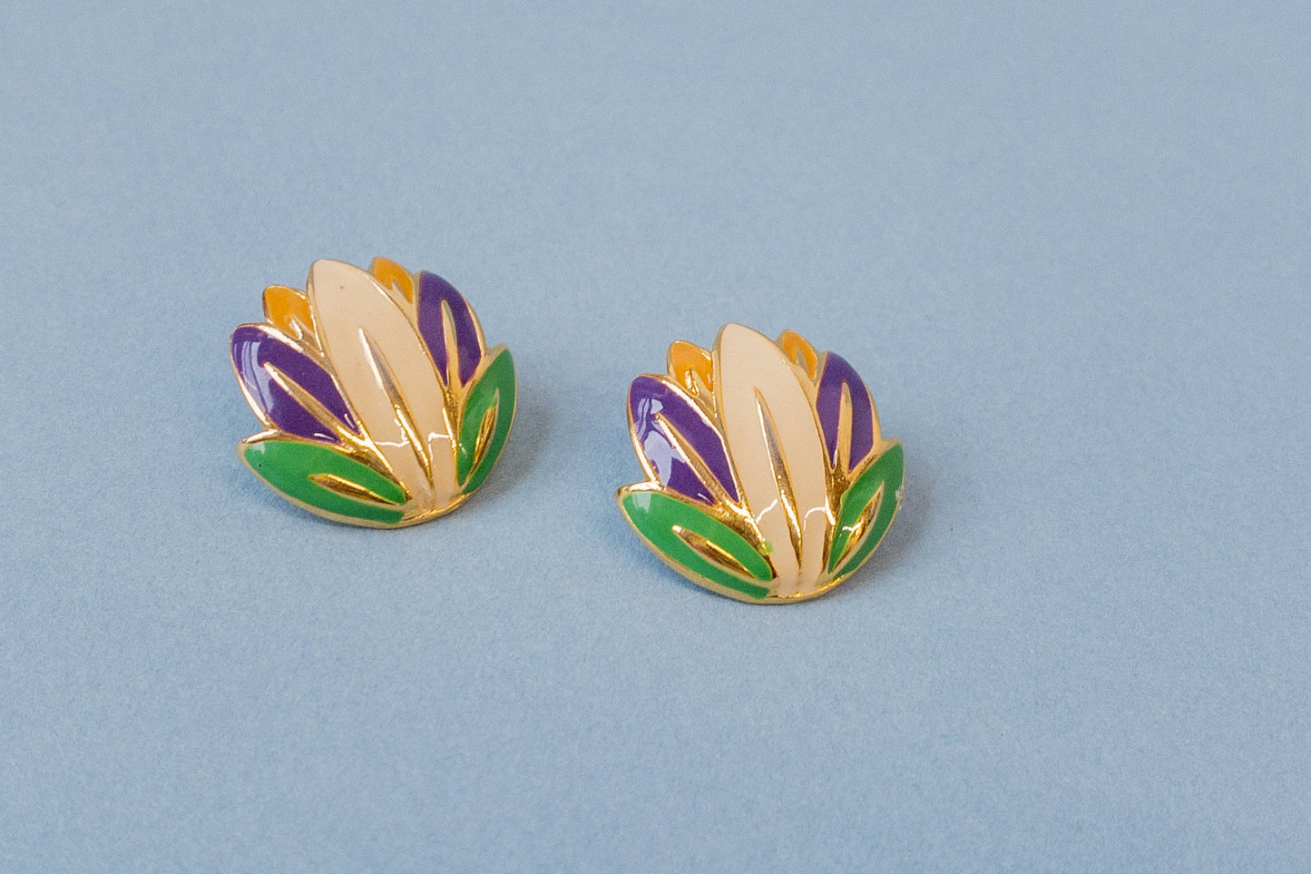 Vintage Lotus Flower Earrings