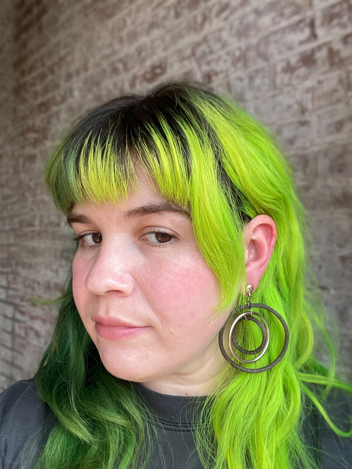 Gold Chain Orbit Hoop Dangle Orbit Gold Earrings