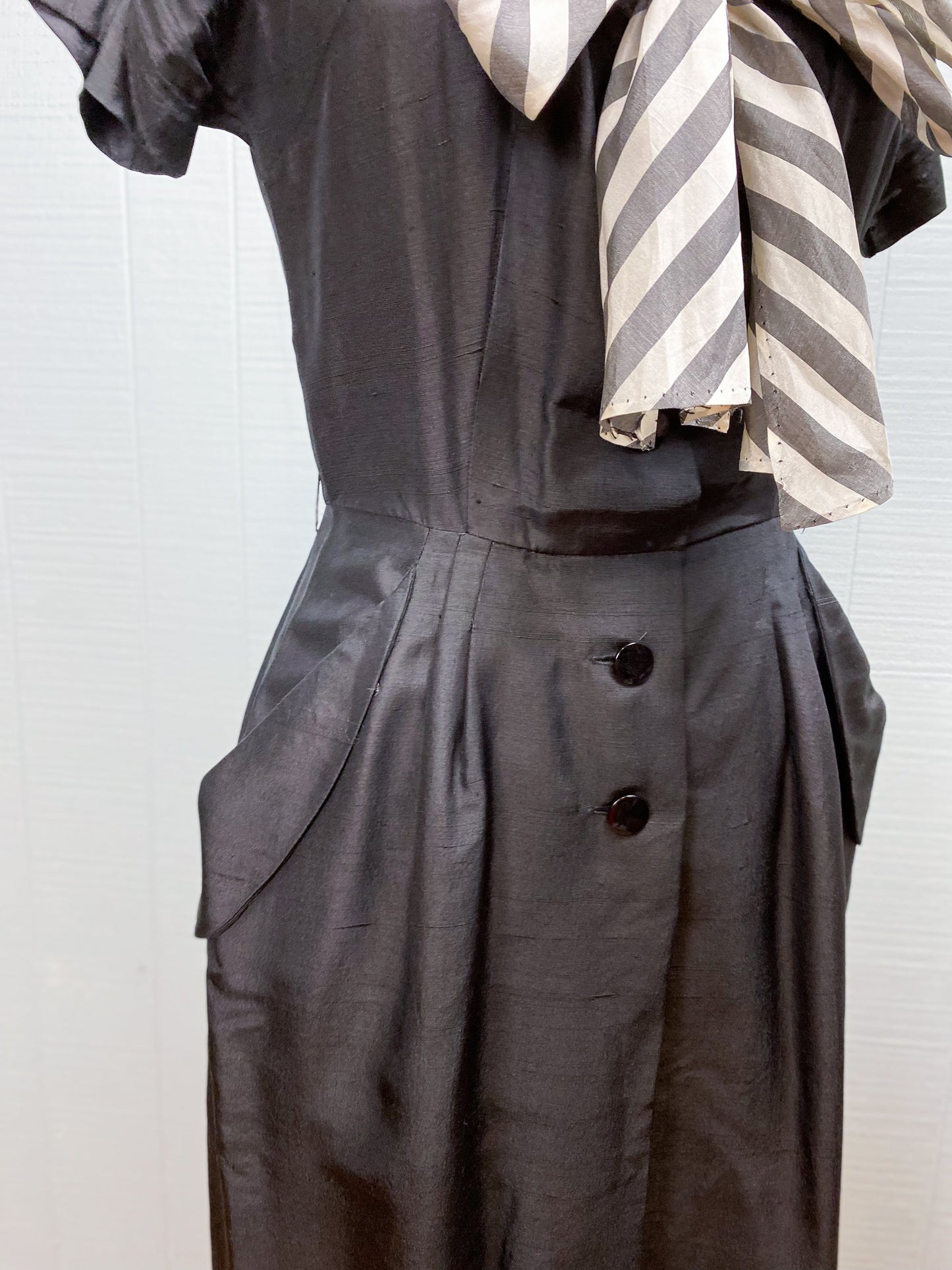 50's Striped Bow Dress | S/M