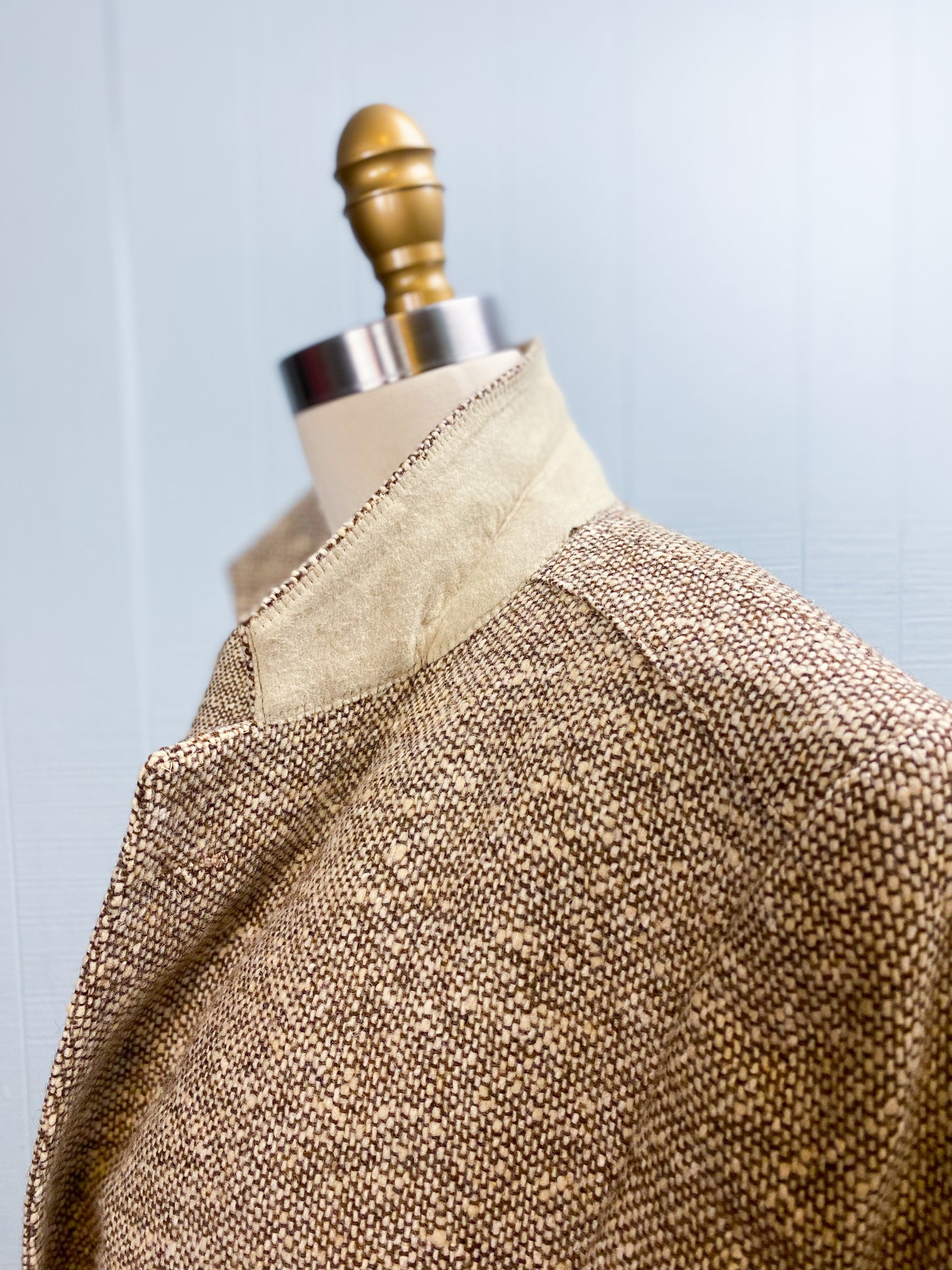 70's/80's Oleg Cassini for Barney's NY Brown & Cream Textured Blazer | XL