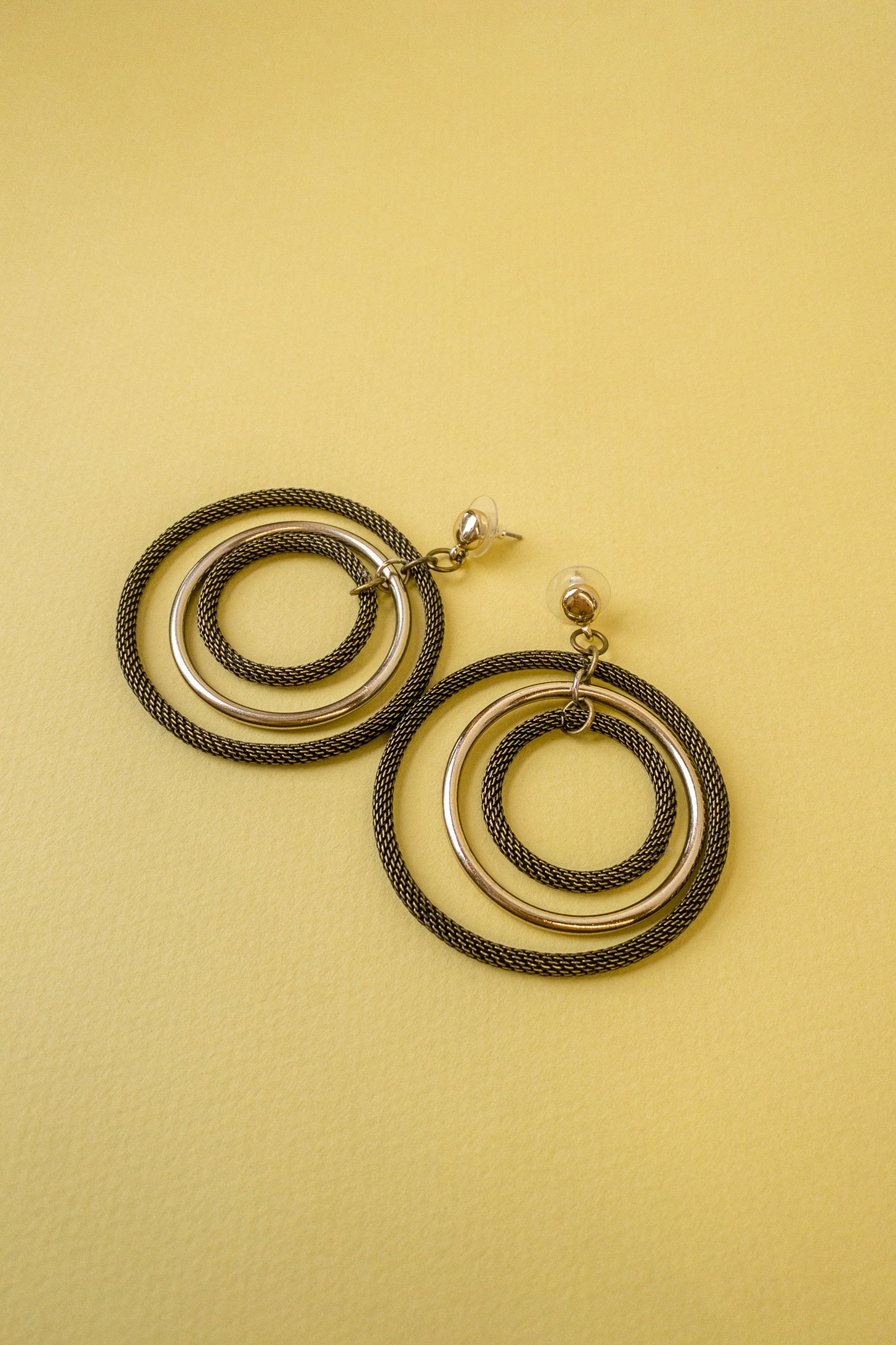 Gold Chain Orbit Hoop Dangle Orbit Gold Earrings