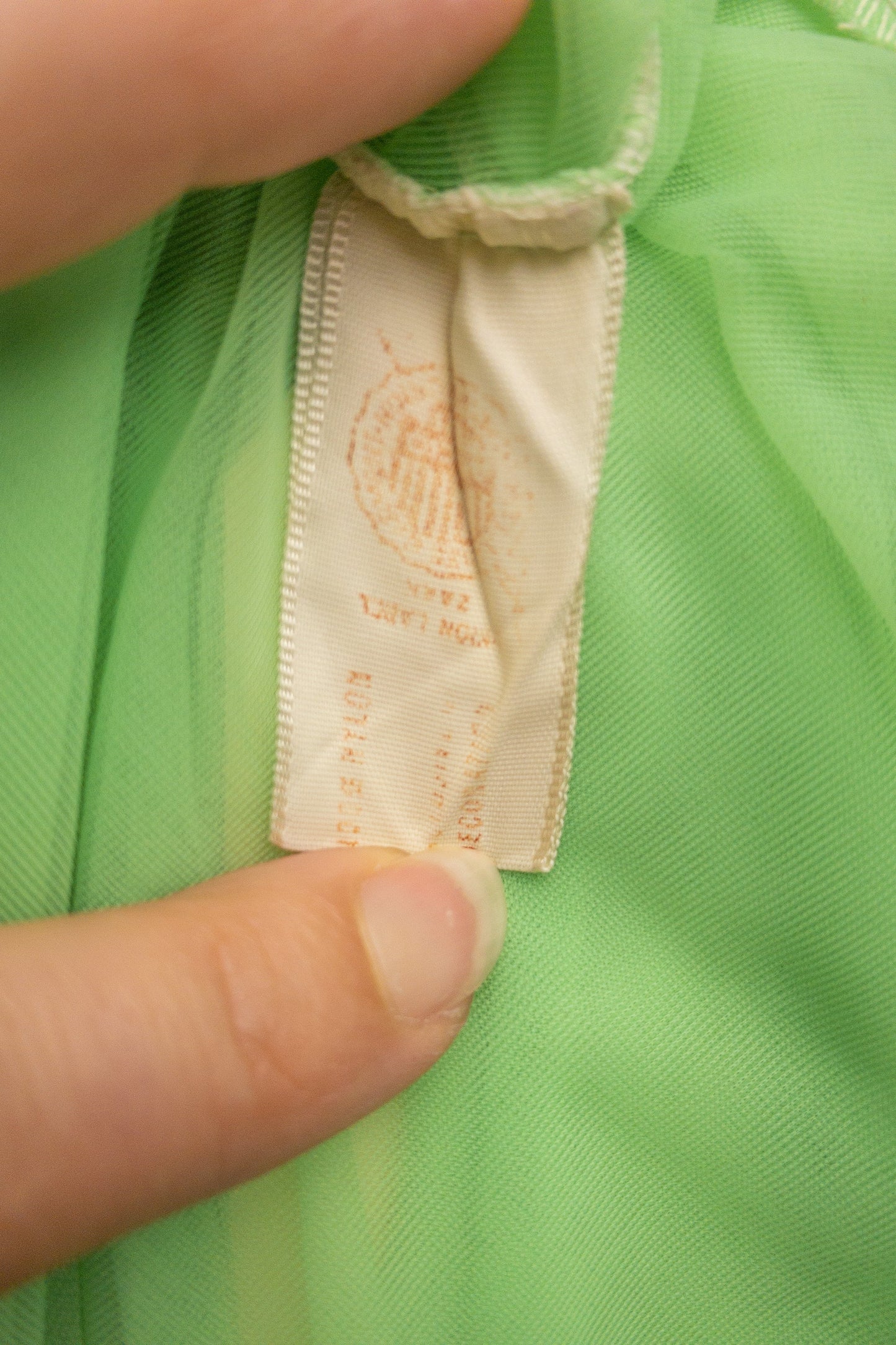 60's Lime Green Sheer Babydoll Nightgown