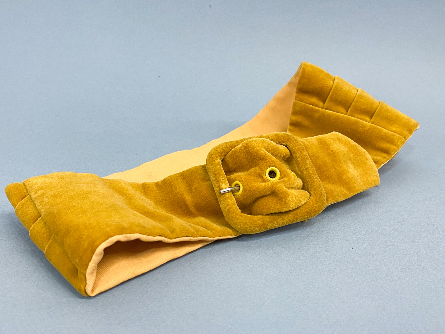 50's Mrs. Maisel Golden Mustard Yellow Cummerbund Belt W: 23"-25"