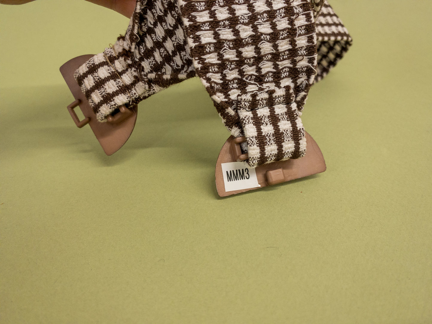 50's 60's Marvelous Mrs. Maisel Brown & White Gingham Elastic Stretch Belt