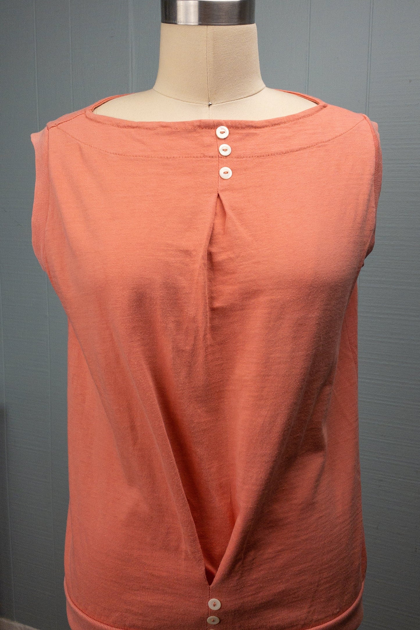 60's Peach Sleeveless Knit Tee | S/M