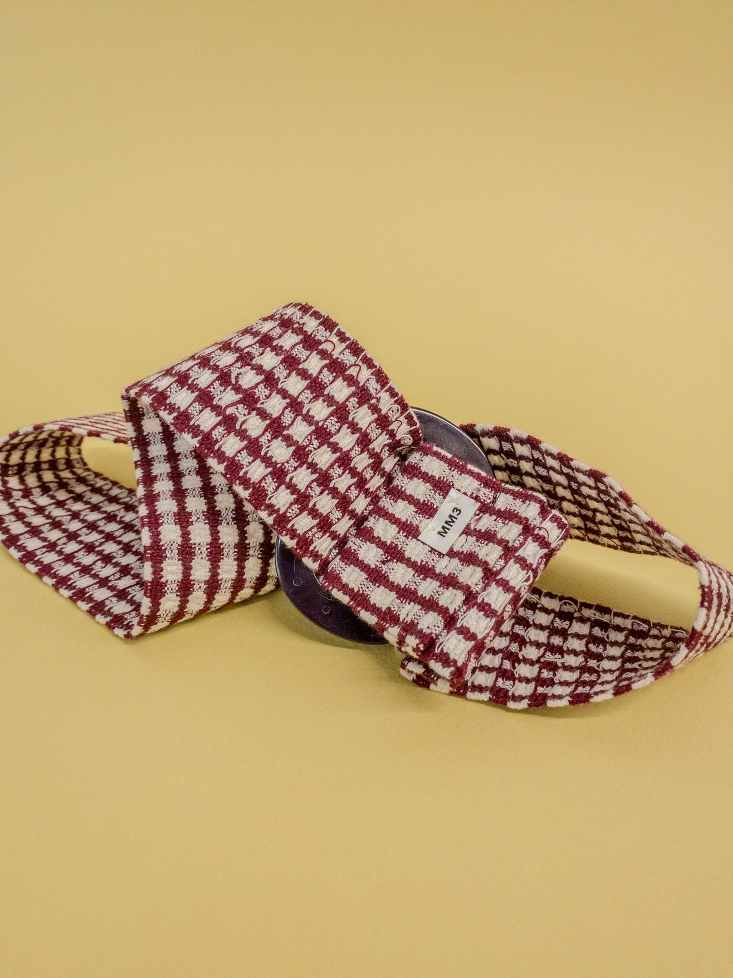 50's 60's Marvelous Mrs. Maisel Wine & White Gingham Elastic Stretch Belt