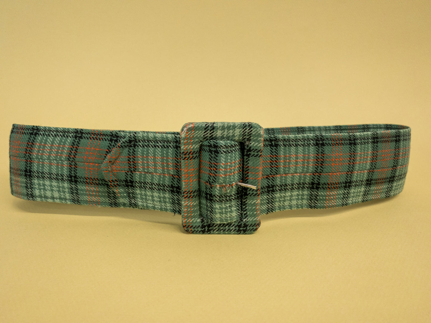 50's Mrs. Maisel Green Red Plaid Wide Belt