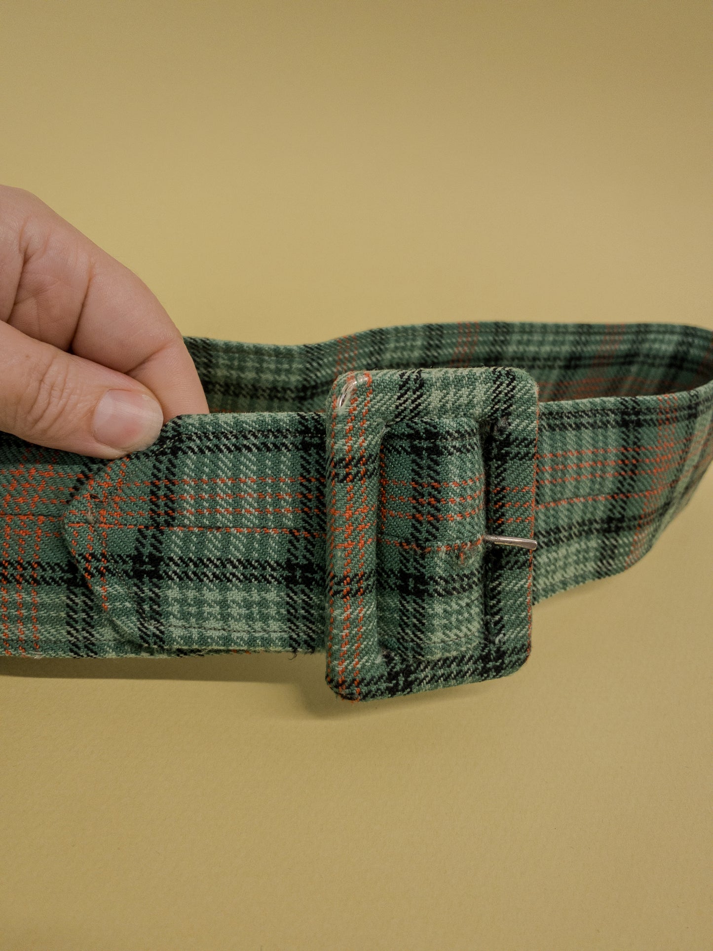 50's Mrs. Maisel Green Red Plaid Wide Belt