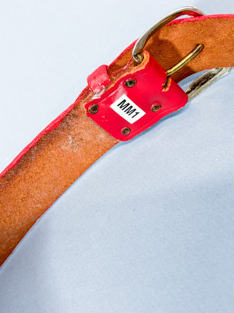 Mrs. Maisel 50s Red Leather Curved Nautical Belt | XS/S