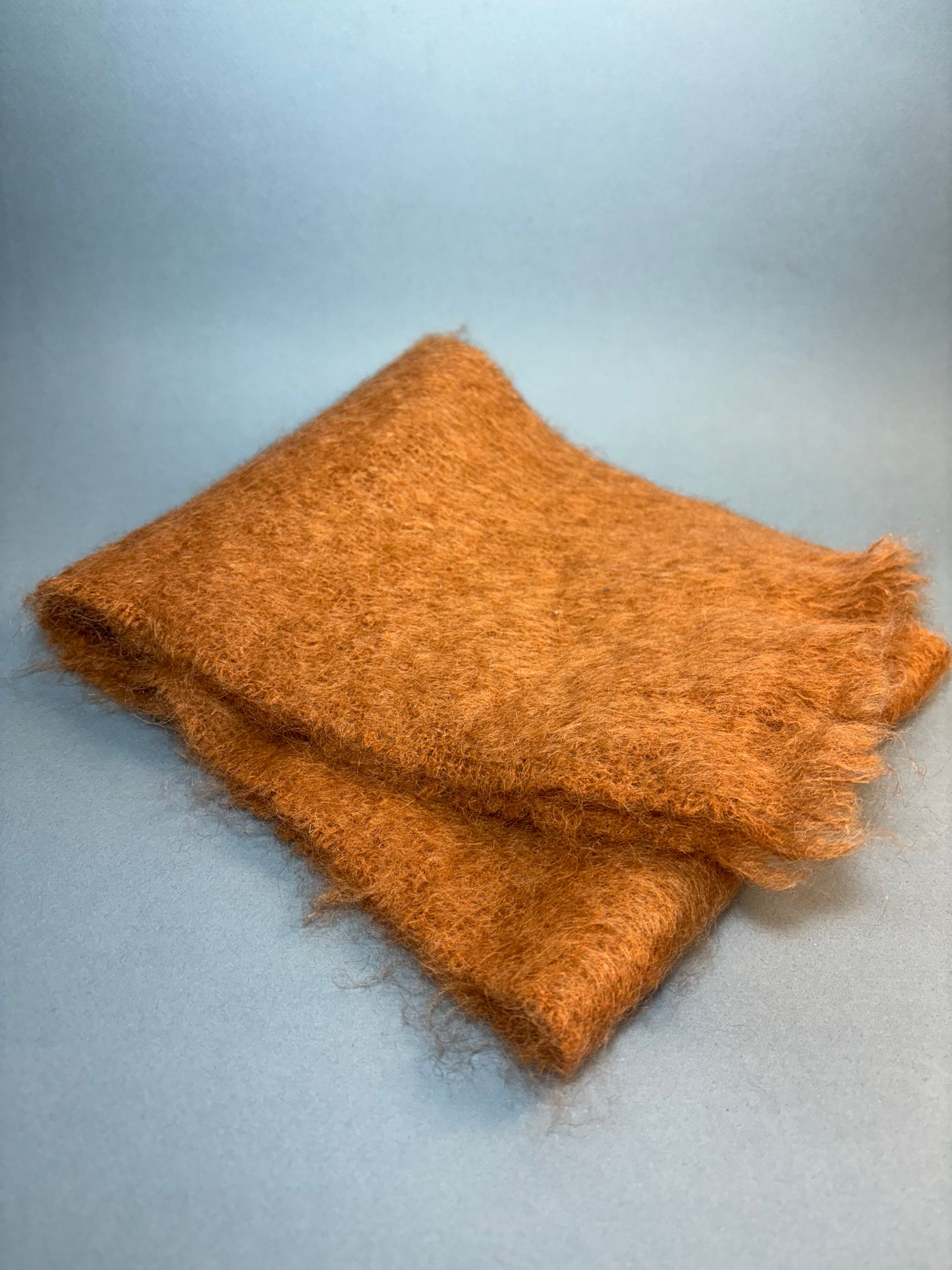 50's 60's Marvelous Mrs. Maisel Warm Tan Scottish Felted Wool Mohair Neck Scarf