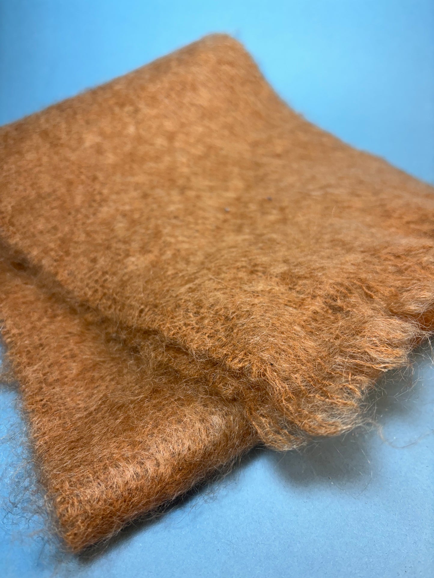 50's 60's Marvelous Mrs. Maisel Warm Tan Scottish Felted Wool Mohair Neck Scarf