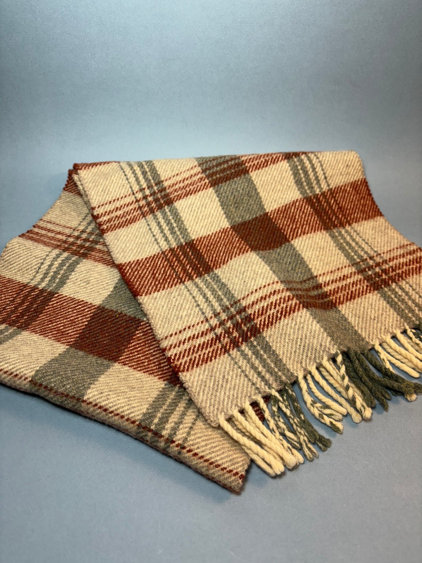 50's "Marvelous Mrs. Maisel" Grey Taupe Brown Plaid Harrods Scarf