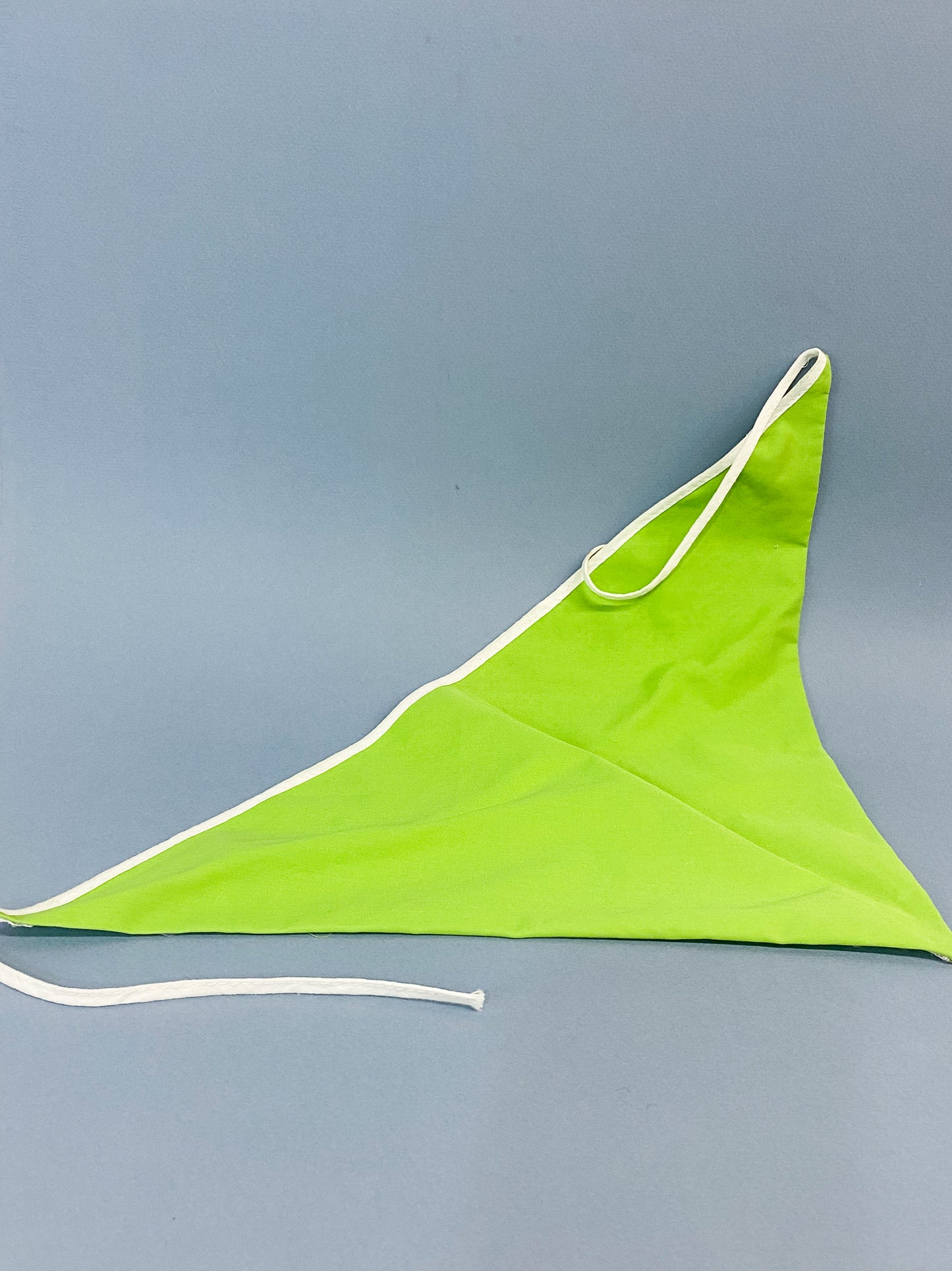 60's "Marvelous Mrs. Maisel" Neon Green & Floral Lace Triangle Head Scarf Kerchief