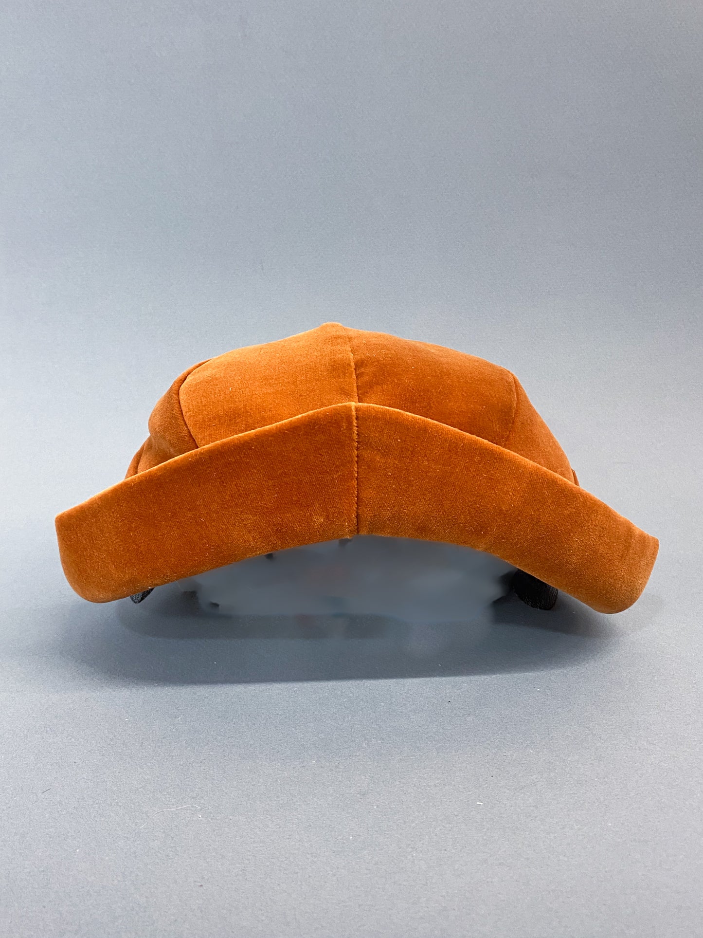 50's Mrs. Maisel Rust Orange Velvet Brimmed Juliet Calot Cap