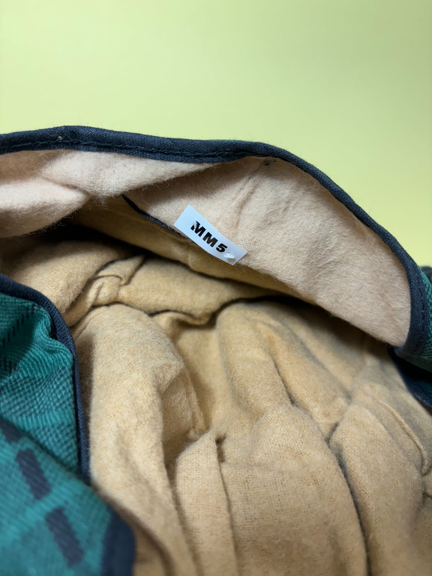 50's Mrs. Maisel Green & Black Tartan Corduroy Earflap Winter Baseball Cap