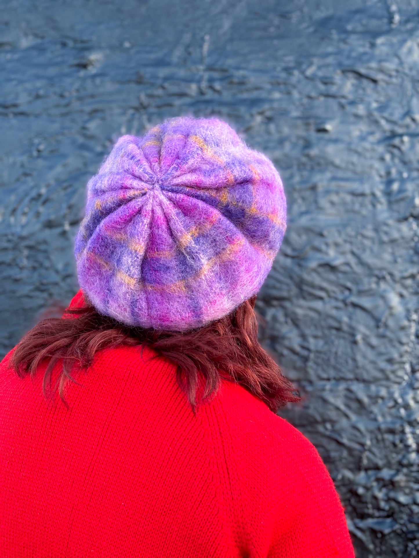 50's/60's "Marvelous Mrs. Maisel" Purple Plaid Mohair Wool Scottish Tam Beret