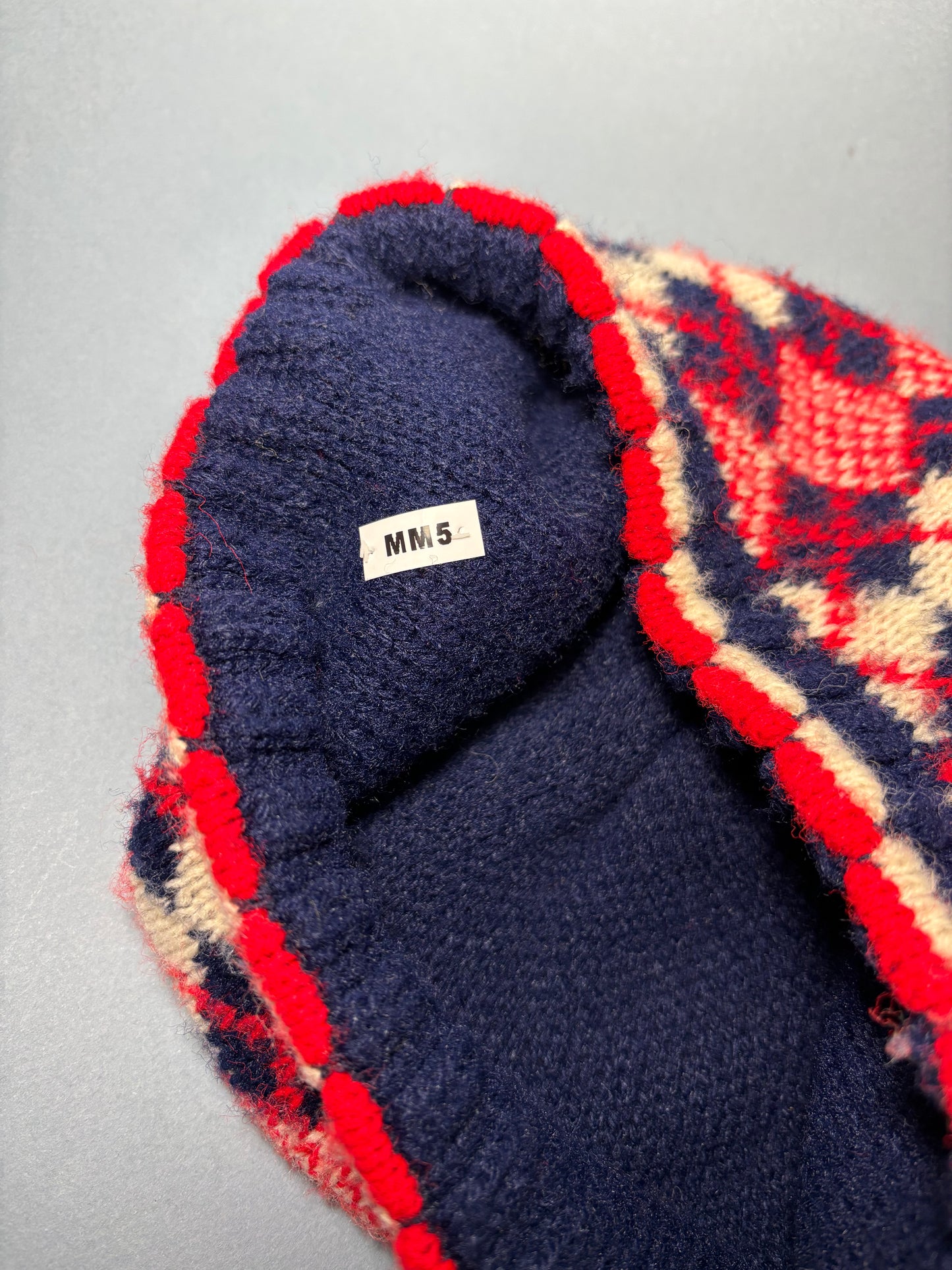 50’s 60's "Marvelous Mrs. Maisel" Red, Navy & White Argyle Winter Hat