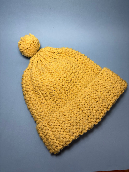 Vintage "Marvelous Mrs. Maisel" Sunshine Yellow Knit Winter Beanie