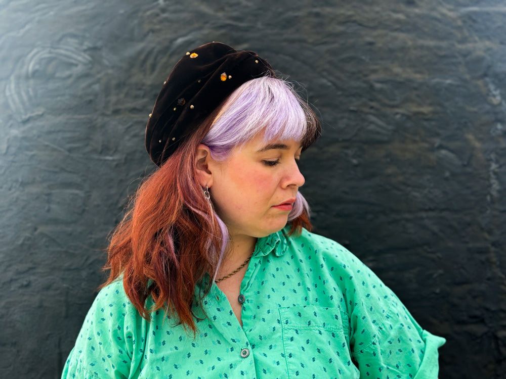 50s/60s Mrs. Maisel Chocolate Brown Velvet Hat