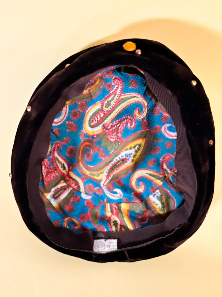 50s/60s Mrs. Maisel Chocolate Brown Velvet Hat