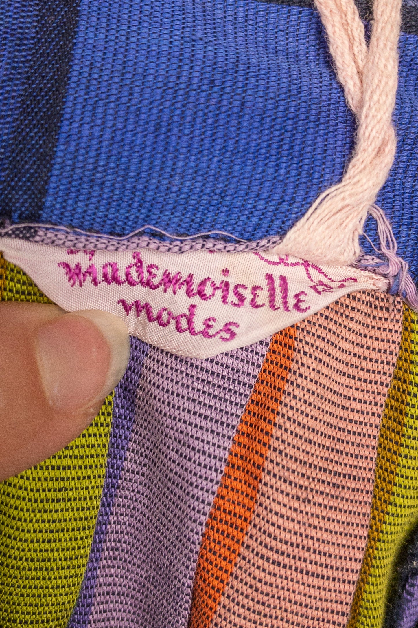 50s 60s Rainbow Plaid Skirt | 25"