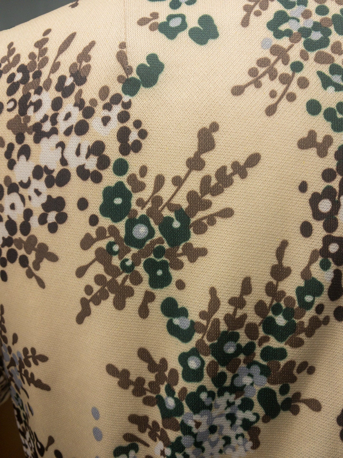 70's Cream Flower Bunch Dress | S/M